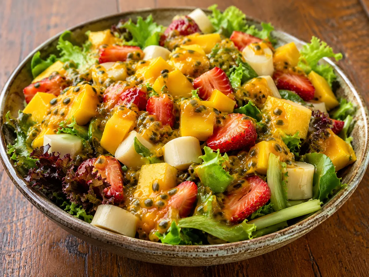 Salada Tropical com Molho de Maracujá