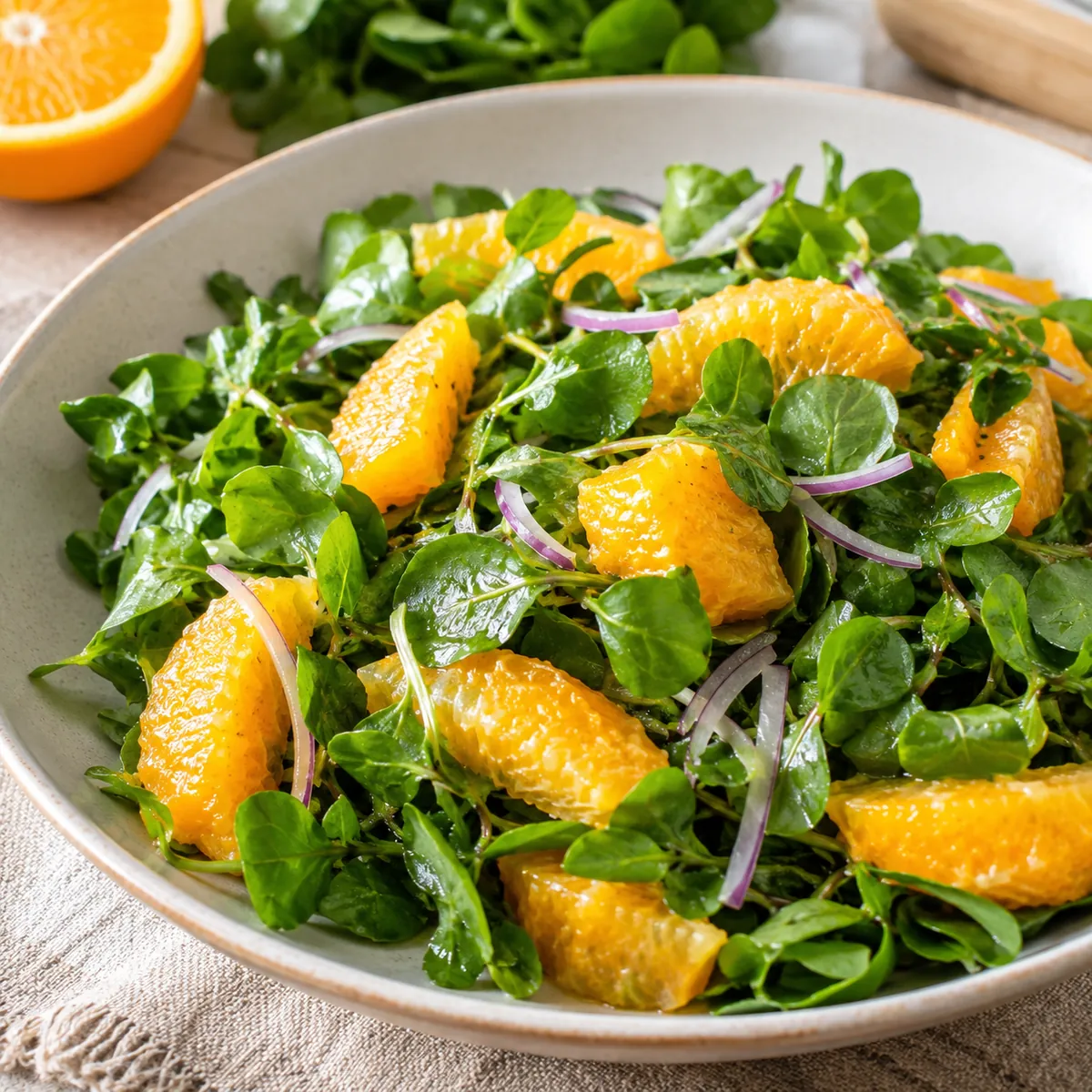 Salada de Agrião com Laranja