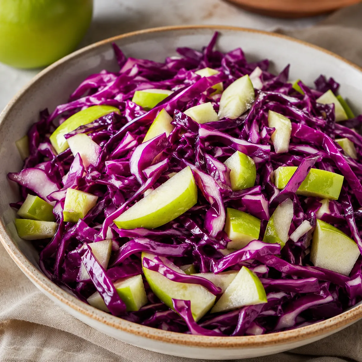 Salada de Repolho Roxo com Maçã Verde