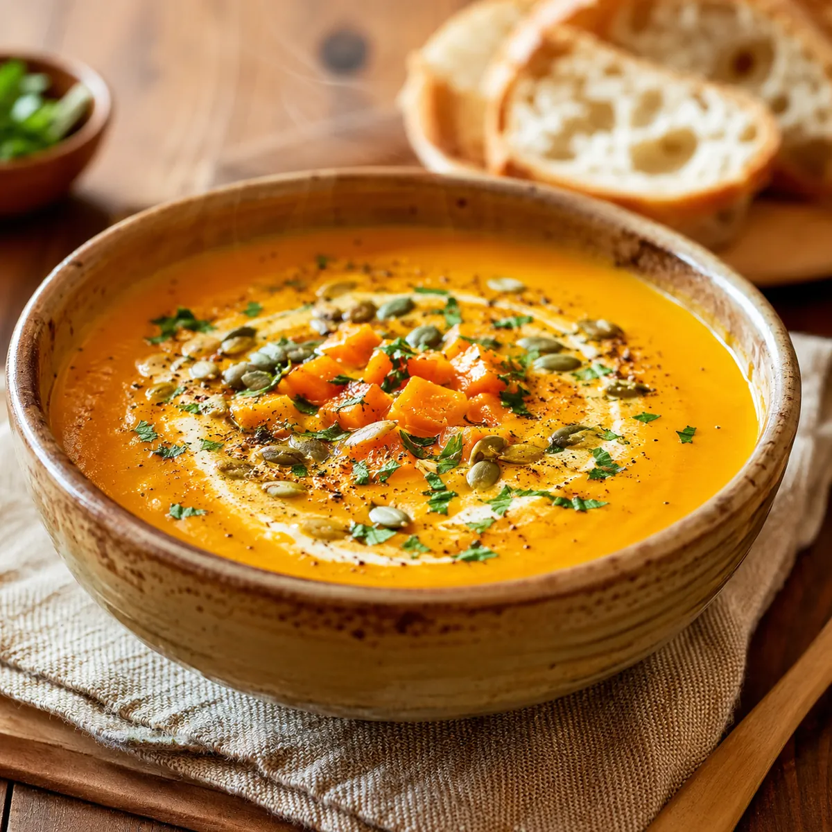 Sopa de Abóbora com Curry