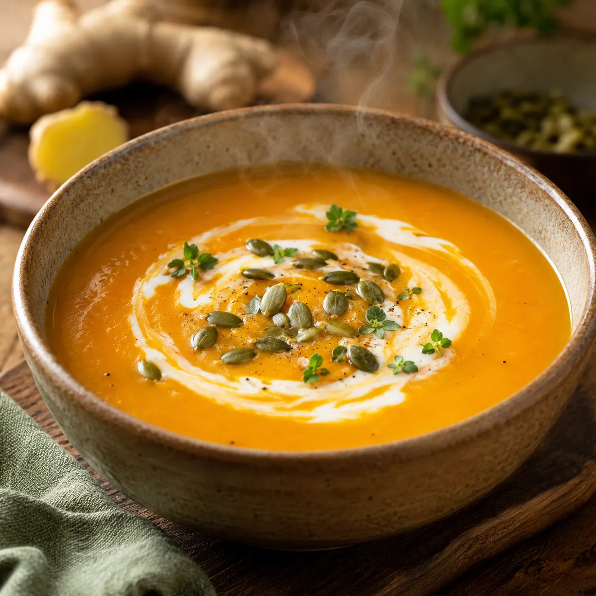 Sopa de Abóbora com Gengibre