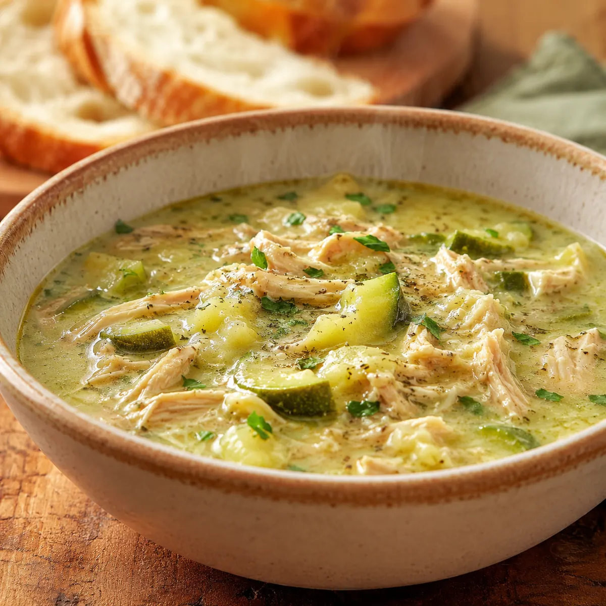 Sopa de Abobrinha com Frango