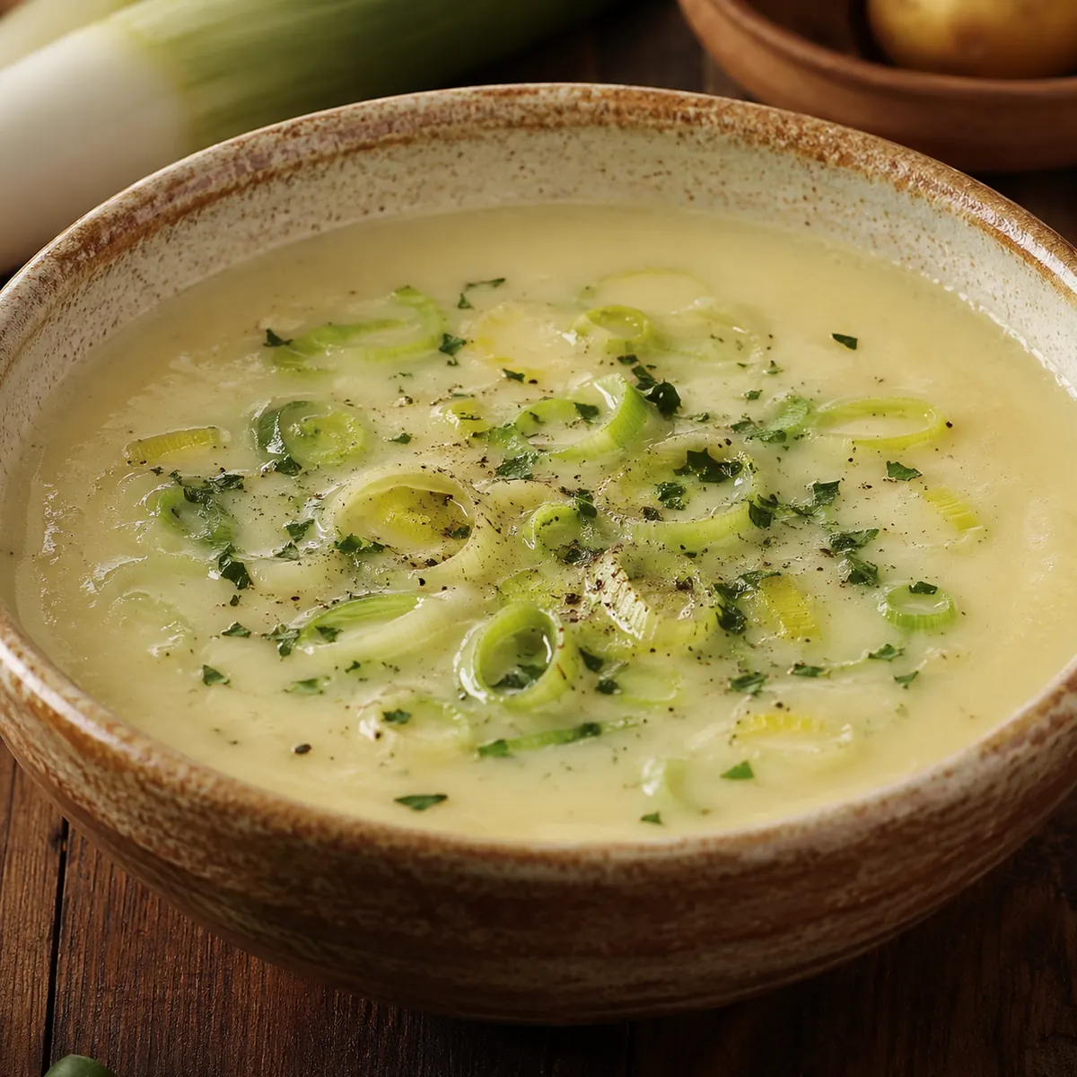Sopa de Batata com Alho Poró