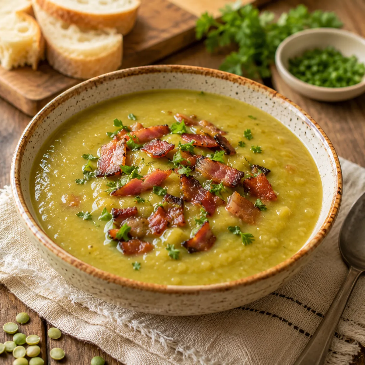 Sopa de Ervilha com Bacon