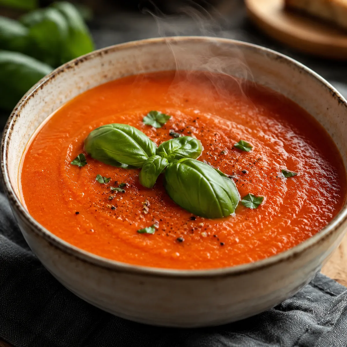 Sopa de Tomate com Manjericão